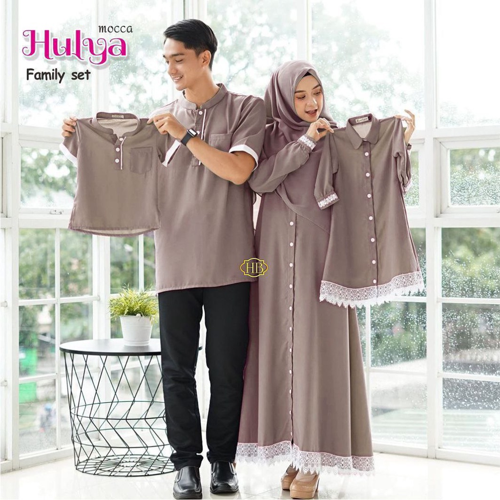 Baju Muslim Pria Wanita Couple Muslim Hulya Pasangan Kondangan Set Keluarga Ibu dan Anak Adik Kakak 