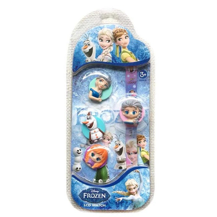 Best Seller! JAM TANGAN ANAK FROZEN ELSA ANNA KEPALA SET DIGITAL LEPAS PASANG 4IN1 Terbatas!