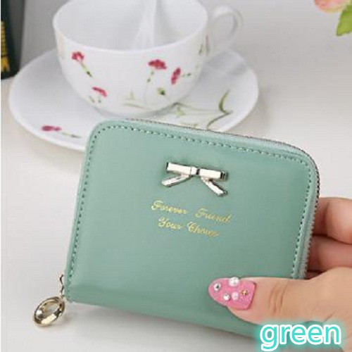 Dompet Mini Wanita Model Korea Simple Bahan Kulit dengan 