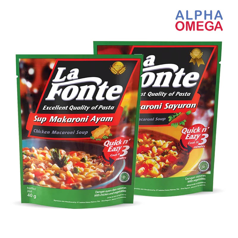 LA FONTE SOUP MACARONI 40 GR - SUP MAKARONI INSTAN