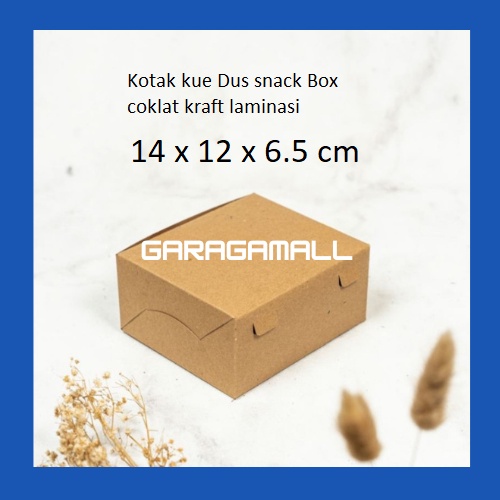 

Kotak kue dus snack kotak box kardus hampers dus packing snack box kraft laminasi kotak snack ukuran 14x12x6.5 cm (isi 10 pcs)