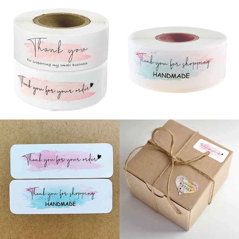 120pcs / Roll Stiker Label Thank You Ukuran 3 Inch Untuk Dekorasi Bisnis