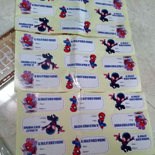  Stiker  nama  custom sampul buku Tulis pelajaran Tema LOL  