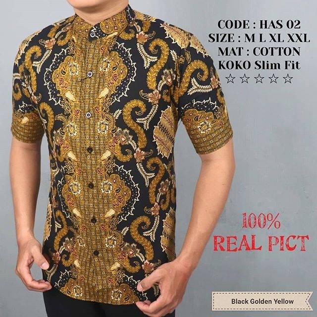 BAJU KEMEJA BATIK PRIA SLIM FIT LENGAN PENDEK CEVAS HAS02