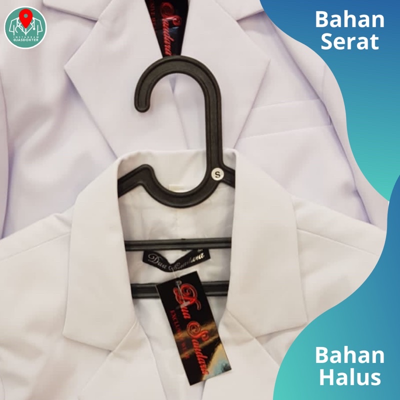 Jas Dokter Wanita Dua Saudara &amp; Jivana bahan Halus dan Serat