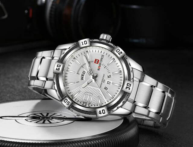 Jam pria Naviforce NF 9117 elegant original tahan air