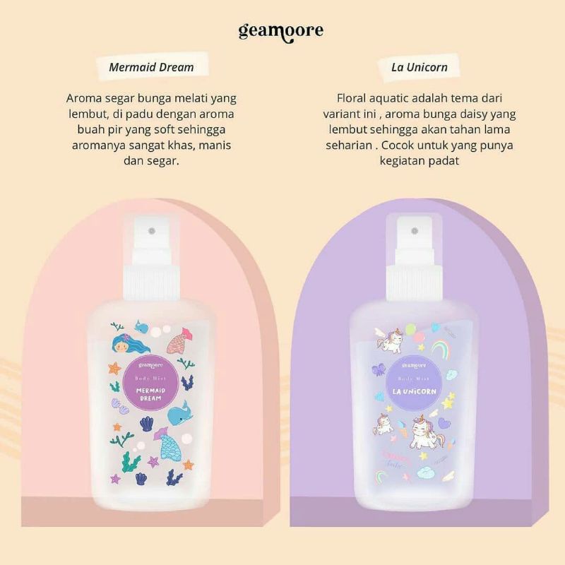 BODY MIST | GEAMOORE | PARFUM BADAN | MENGURANGI BAU BADAN