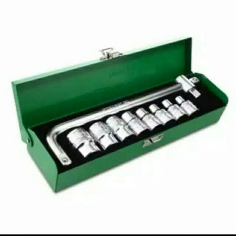 Kunci Shock Set Tekiro 10 Pcs 1/2 Inch 8-24 MM Box Besi Socket Set Shock Sok Sock Shok Set TEKIRO