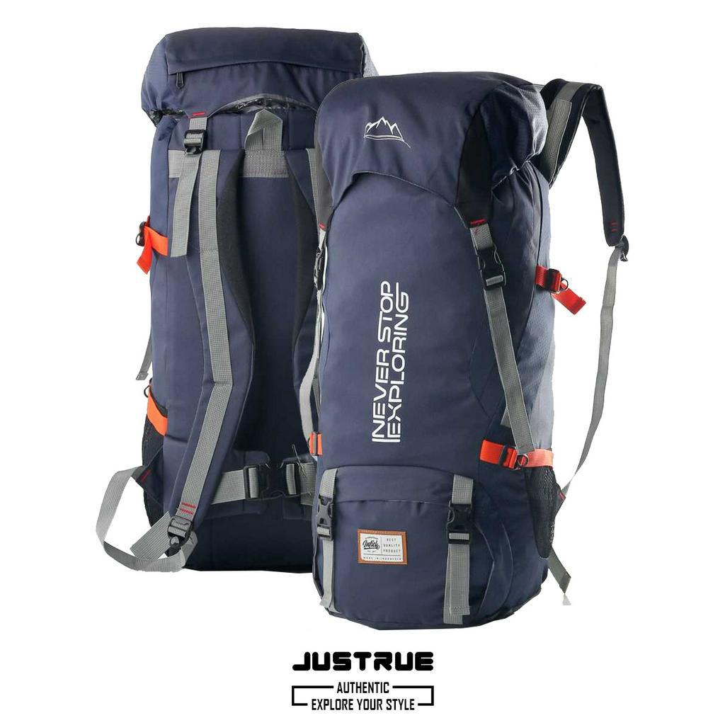 Justrue Tas Gunung Carrier 60 Liter Ransel Keril 60L Navy 109