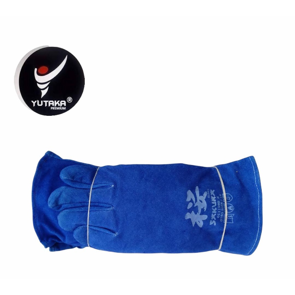 SARUNG TANGAN LAS SAKURA 14 INCH biru isi 1 lusin/murah SARUNG TANGAN LAS SAKURA 14 INCH biru isi 1 lusin