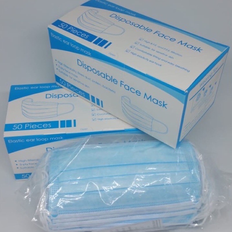 masker 3 ply disposable (50pcs)