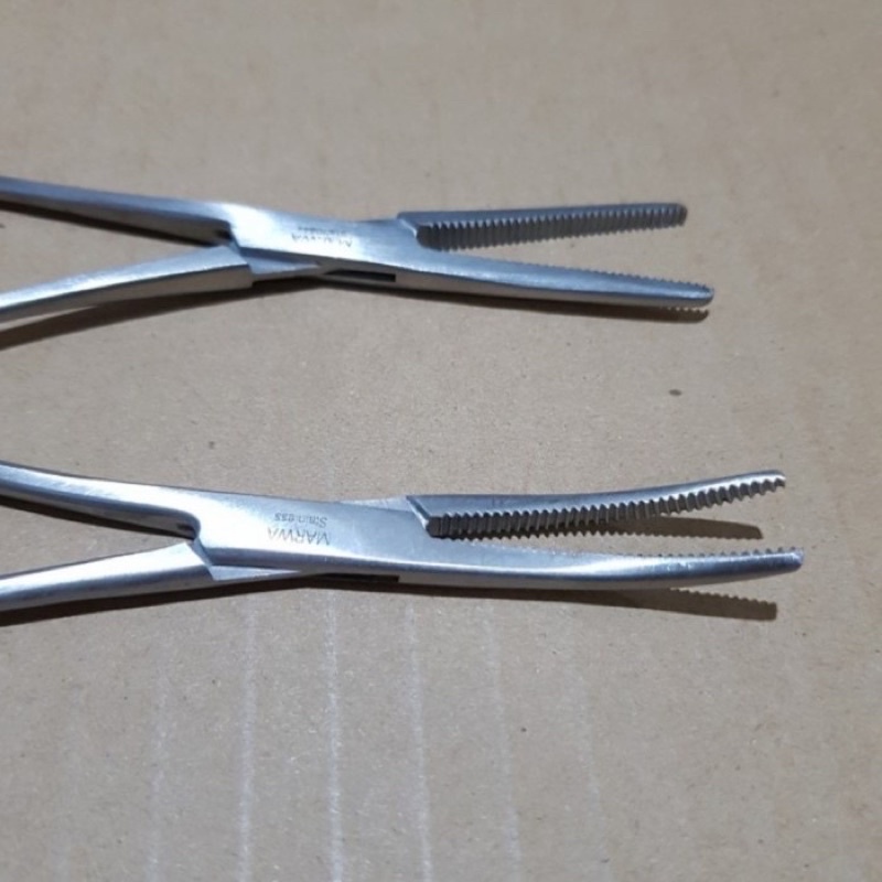 Pean Klem 14 cm 14cm Lurus Bengkok Arteri Dental Clamp Forceps - Bengkok / lurus