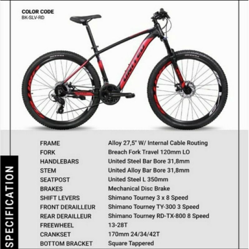 Sepeda Gunung MTB 27.5 inch United Monanza 4.0