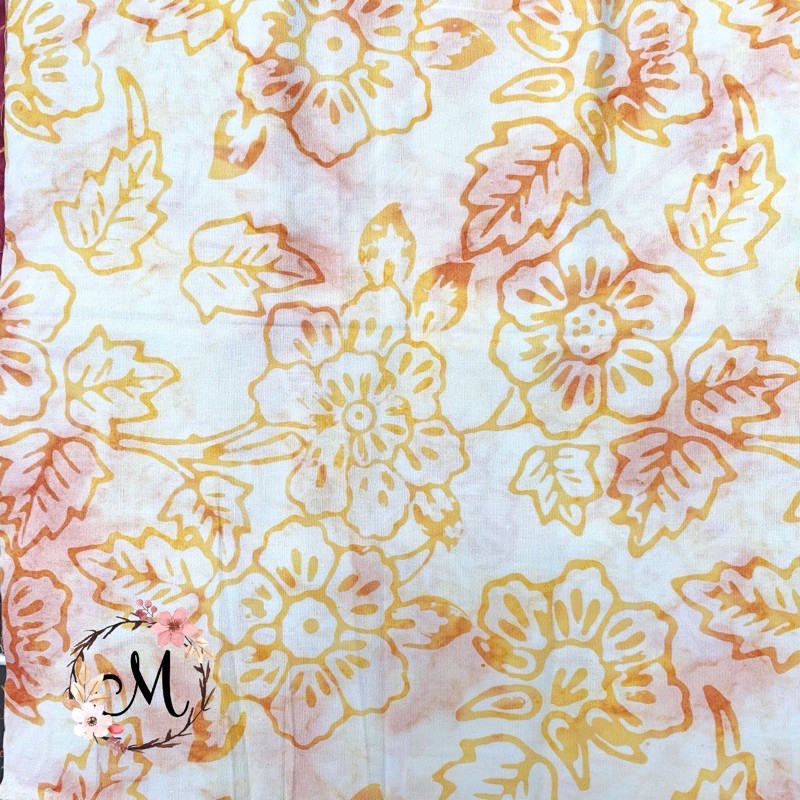 Perca kain katun batik bali - batik smoke - beige