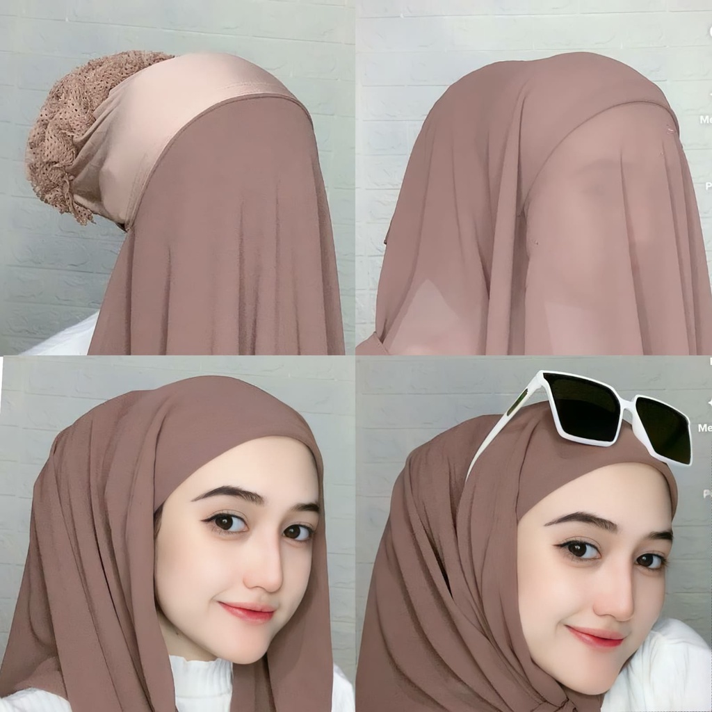 HIJAB JILBAB KERUDUNG SQUARE SEGI EMPAT INSTAN TURKI 2 LAYER