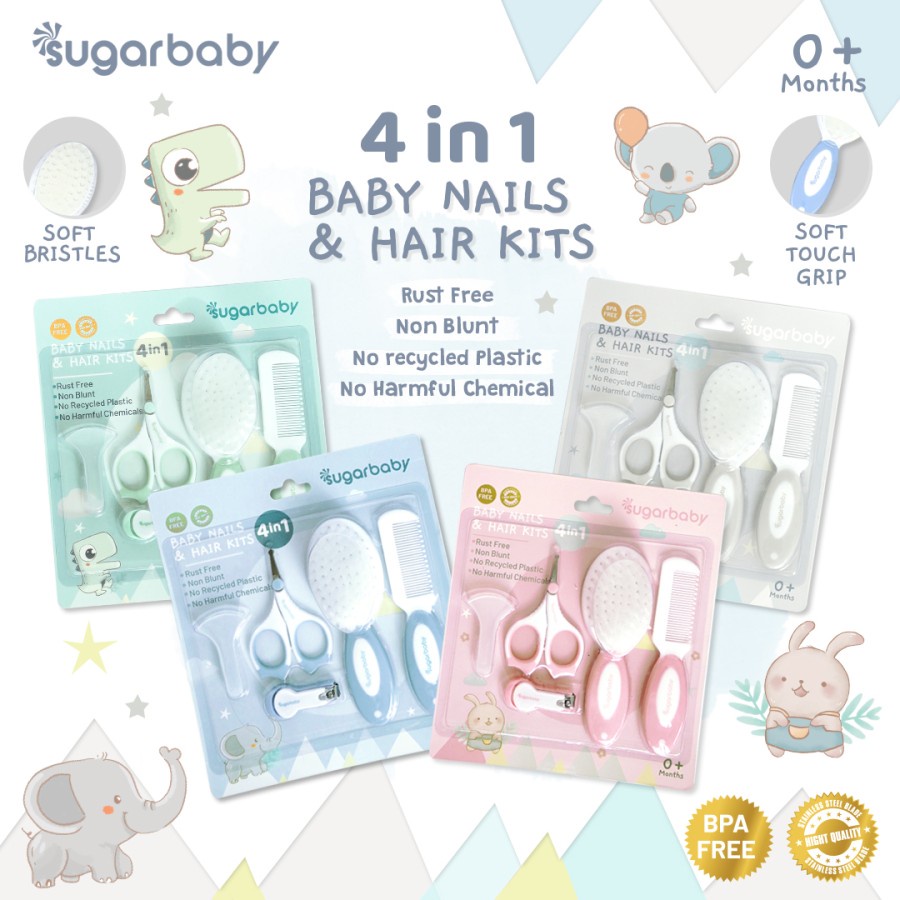 Sugar Baby 4in1 Baby Nail &amp; Hair Kits - Set Gunting Kuku Bayi