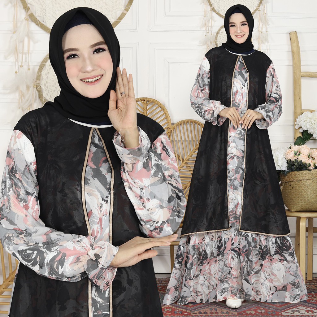 HOPYLOVY - Maxi Gamis Muslimah Matt Ceruty Babydoll Alisha