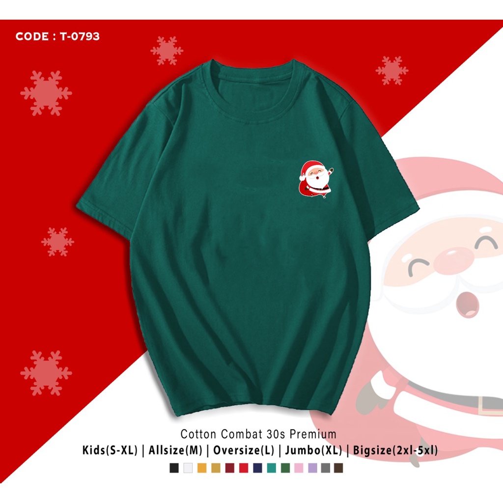 FREE CUSTOM NAMA - T-SHIRT / KAOS SANTA SIDE / KADO NATAL / BAJU KEMBARAN NATAL / KAOS CUSTOM KELUARGA