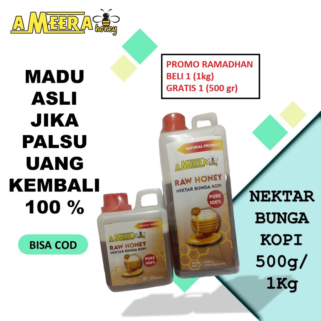 

Madu Murni Asli Ameera Honey Raw Honey Nektar Bunga Kopi Pure 100% Alami Natural Minuman Kesehatan