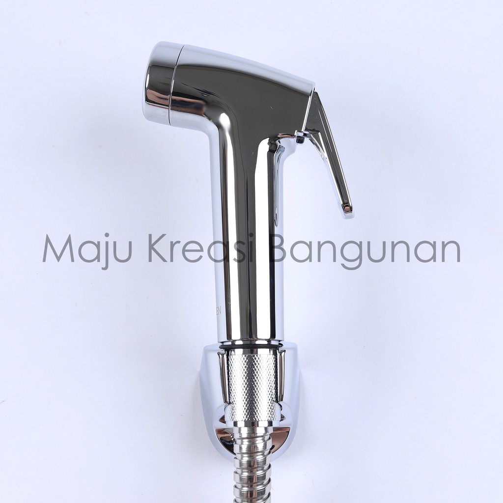 Jet Shower SOLIGEN Set Kepala Washer Toilet Cebok Chrome Selang Stainless Nekel Nikel Bidet Putih Hitam