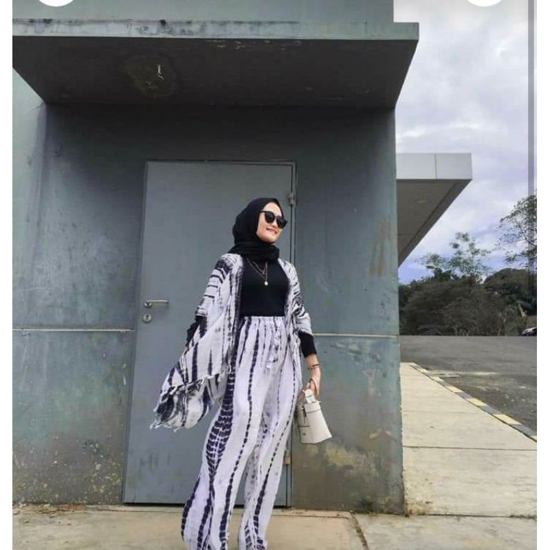 One Set Tie Dye / Set Cardigan Kulot Bali