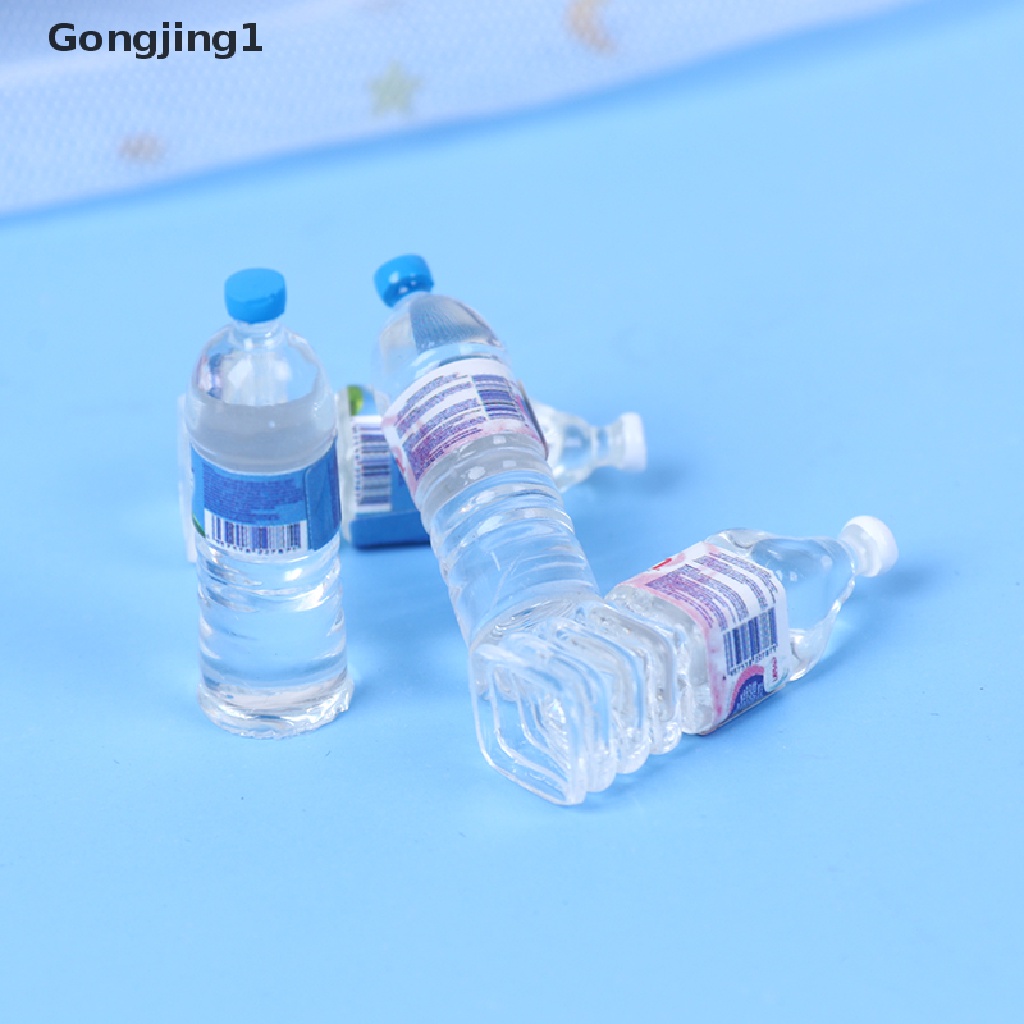 Gongjing1 10pcs Miniatur Botol Minum Mineral Skala 1: 12 Untuk Aksesoris Rumah Boneka