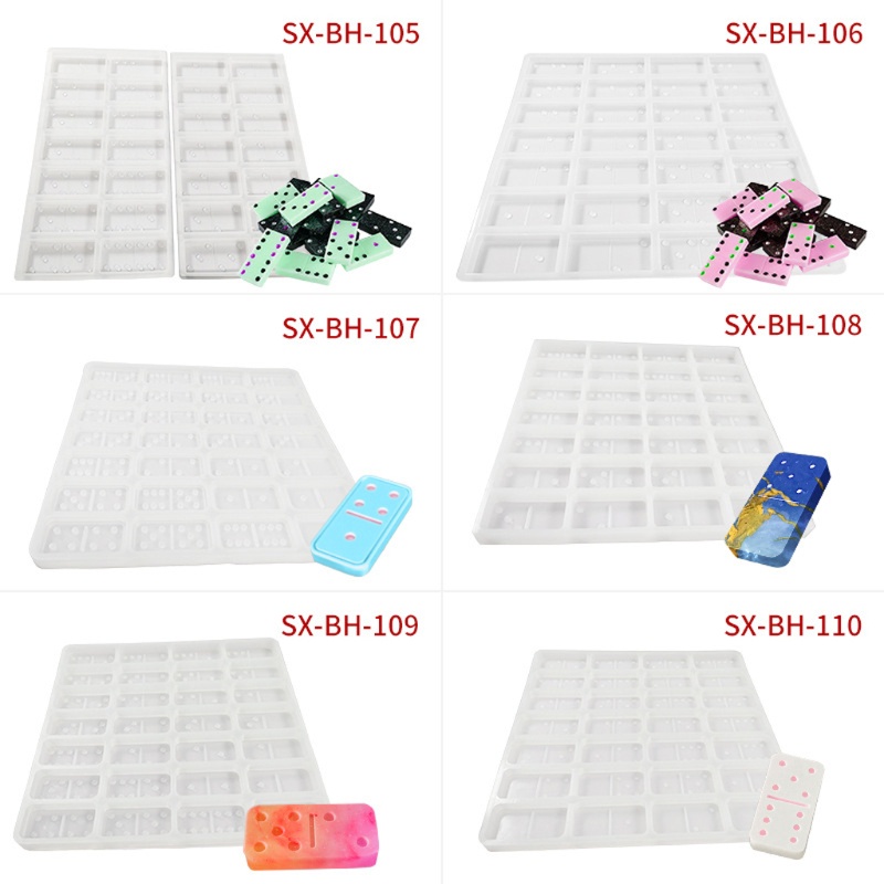 SIY  Dominoes Epoxy Resin Silicone Molds with Rack Tray Double Six Game Toy DIY Molds