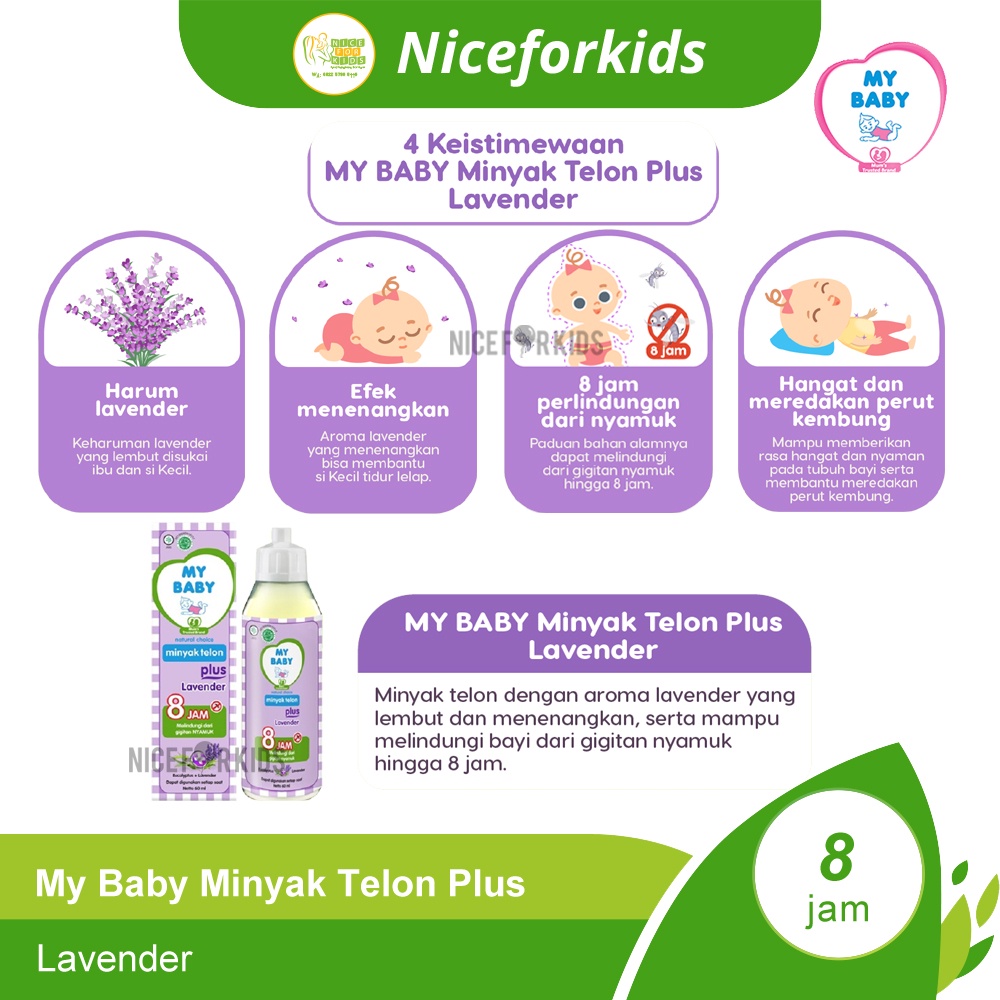 My Baby Minyak Telon Plus 60 / Minyak Telon Plus 150ml / Minyak Pijat Bayi My Baby