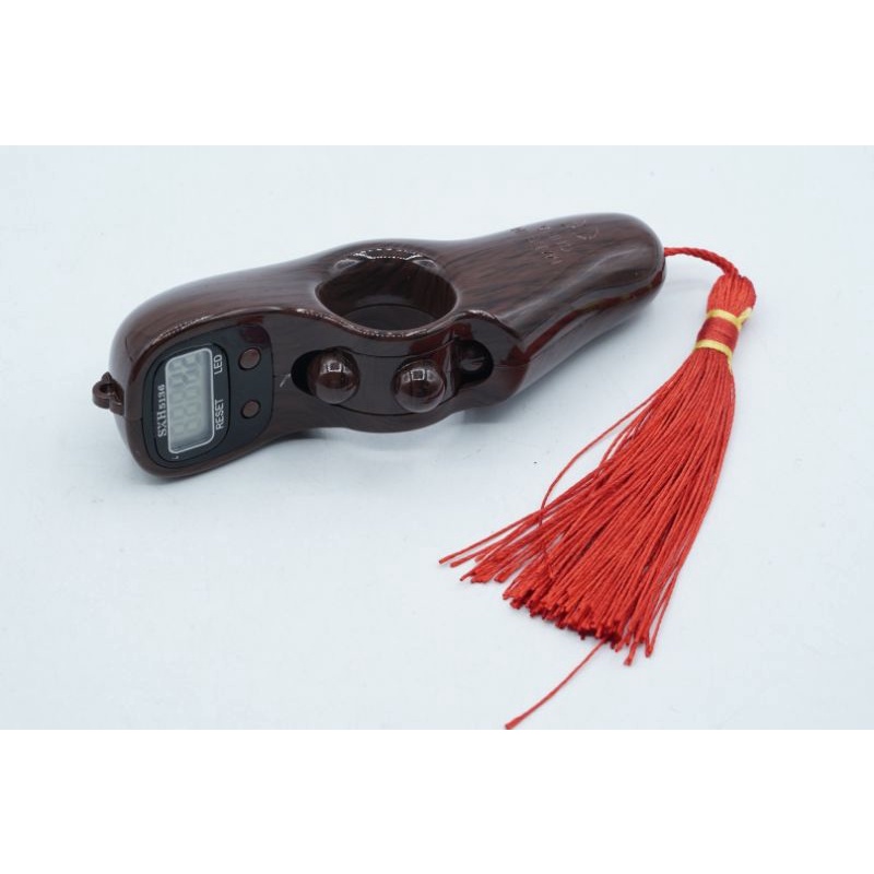 Tasbih Digital Ibadah Doa Zikir Muslim Lampu LED Premium - Cokelat Tua Kayu Dark Brown Wood - SXH513