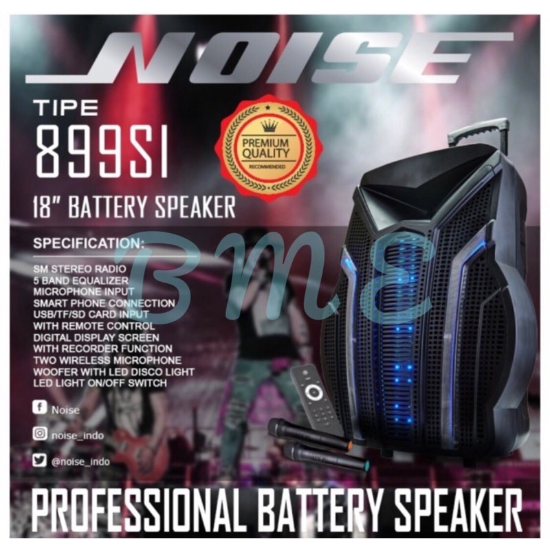 Speaker Portable Wireless Noise 899 SI 18inch USB Bluetooth TWS