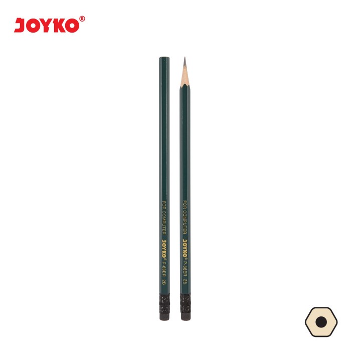 

TULIS-ALAT- PENCIL PENSIL JOYKO P-88ER 2B 1 BOX 12 PCS -ALAT-TULIS.