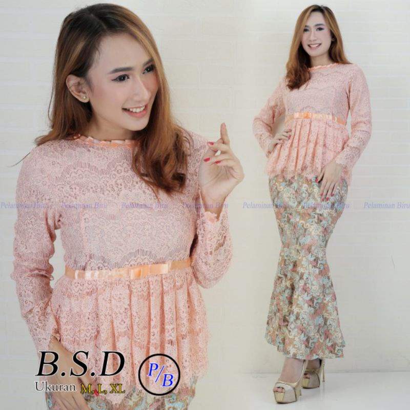 Setelan Kebaya Brukat Peplum BSD Rok Mermaid