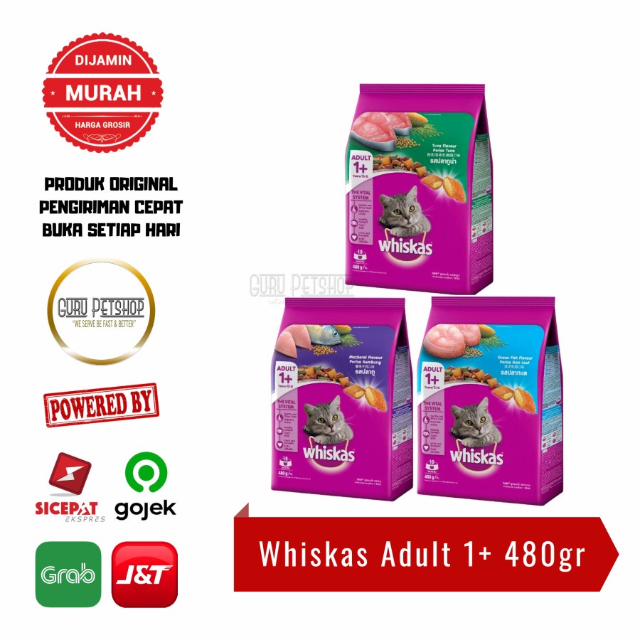 Whiskas Makanan Kering Kucing Adult 480gr Whiskas Adult 480gr