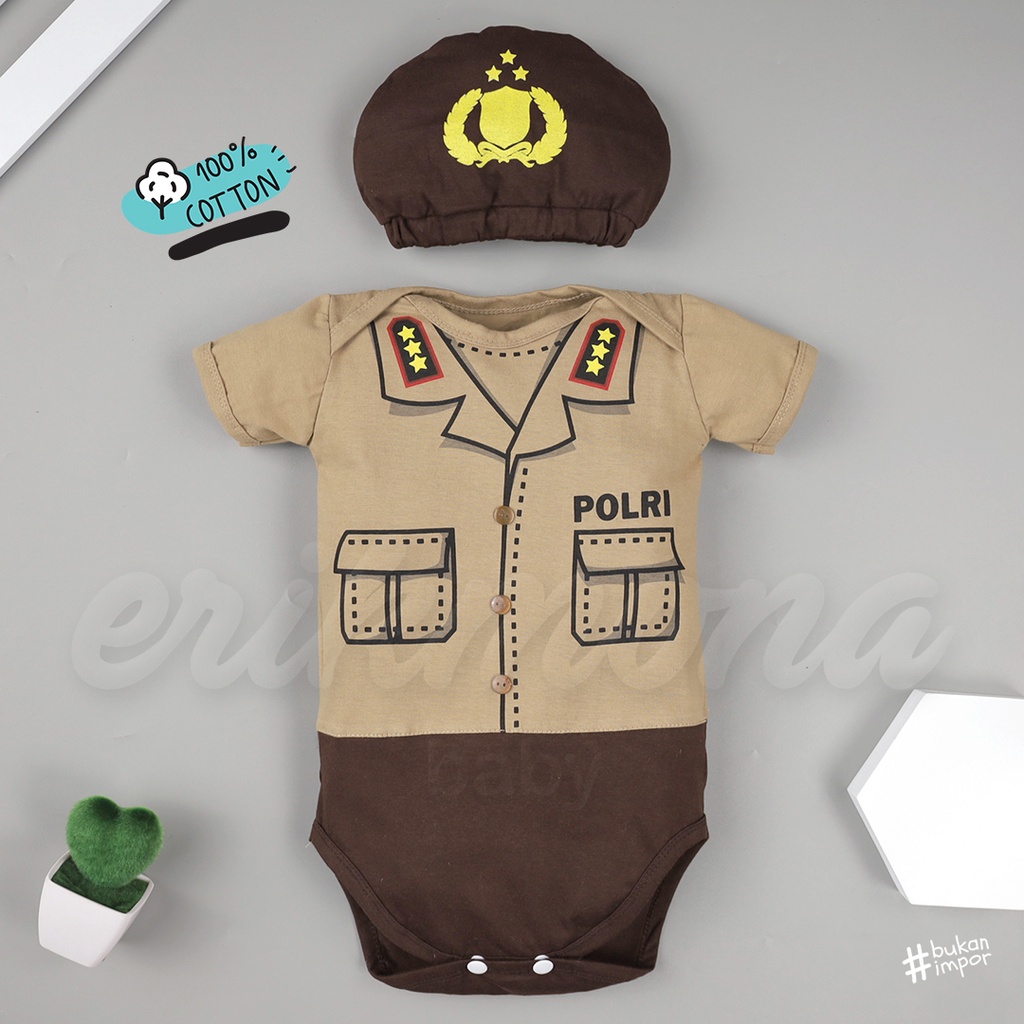 ❤️jumper bayi baju bayi lucu karakter polisi police baju anak