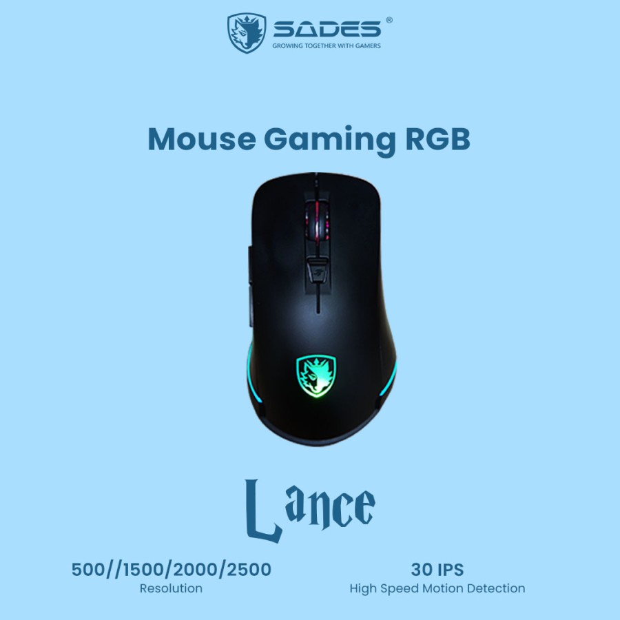 Sades Lance RGB Gaming Mouse Gold Plate ORIGINAL