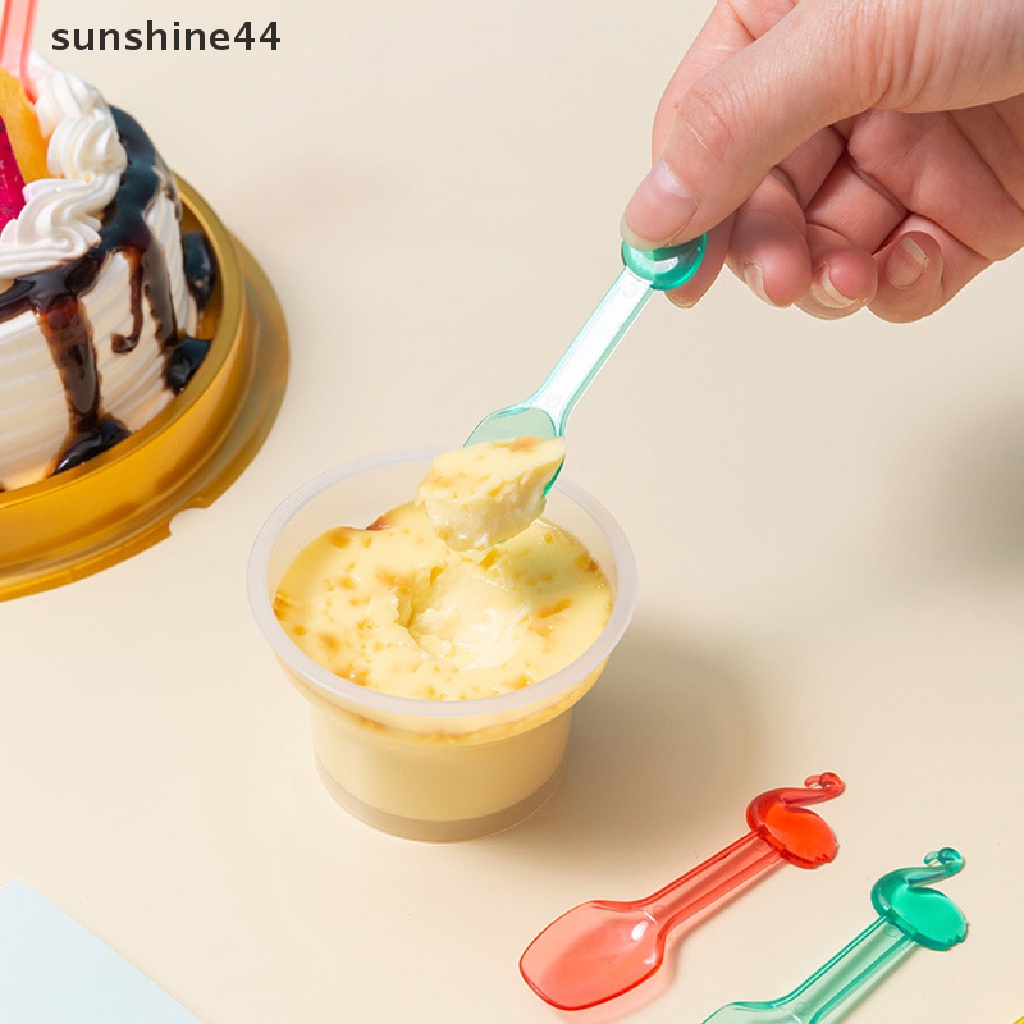 Sunshine 9Pcs Sendok Es Krim / Buah / Kue / dessert Mini Lucu Untuk Piknik