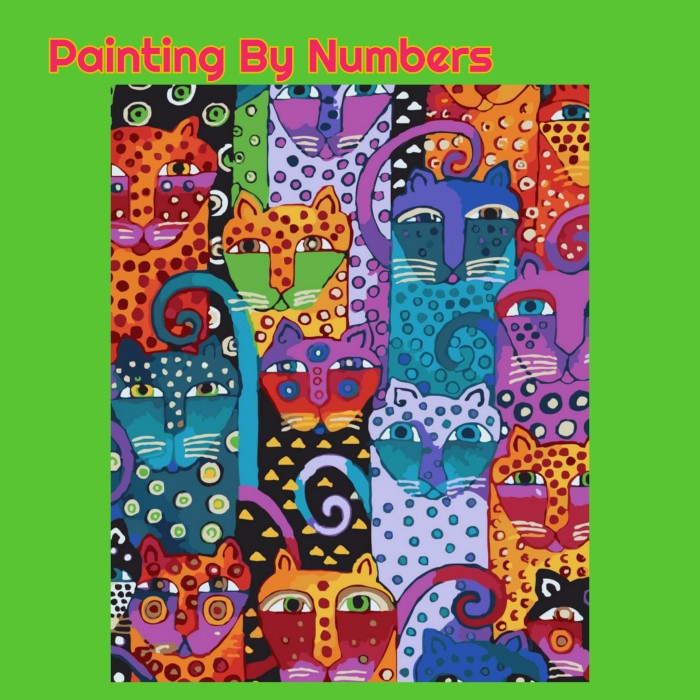

DIY PAINTING BY NUMBER - CATS ABSTRACT Berkualitas