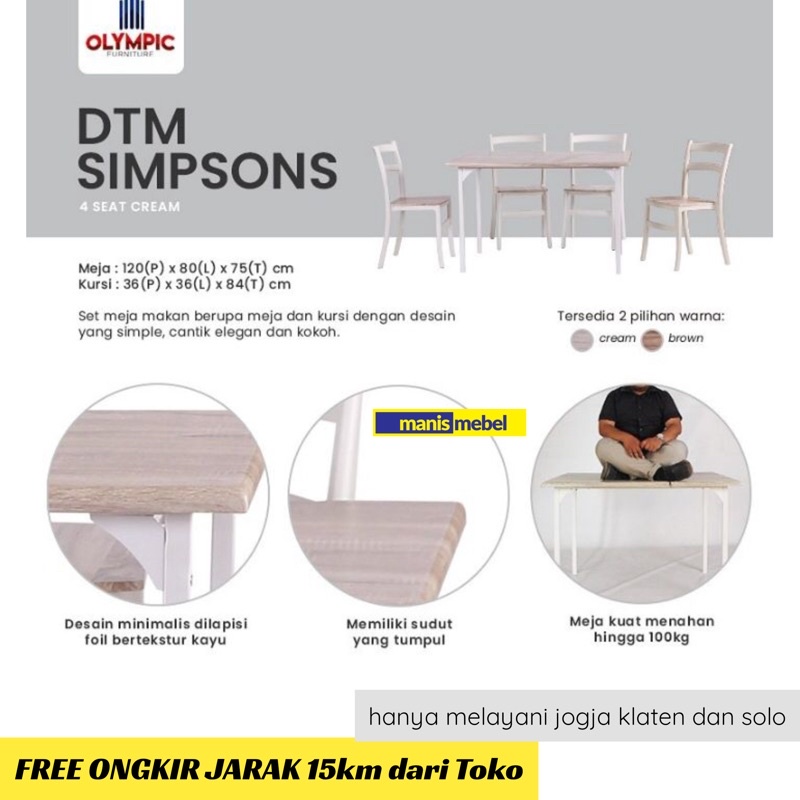 MEJA MAKAN SET KURSI/MEJA MAKAN MINIMALIS/MEJA MAKAN OLYMPIC/MEJA MAKAN MURAH/MEJA MAKAN MURAH KLATE