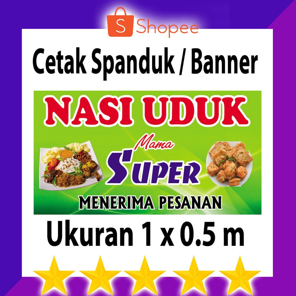 Jual Spanduk Banner Nasi Uduk 1 X 0 5 Meter Shopee Indonesia