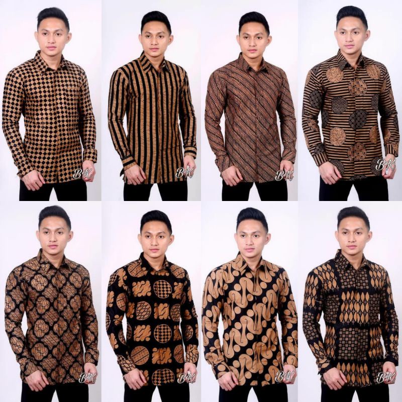 KEMEJA BATIK PRIA LENGAN PANJANG SIZE M L XL XXL  BSWART BatiK HRB026 kenongo kmeja batik monochrome