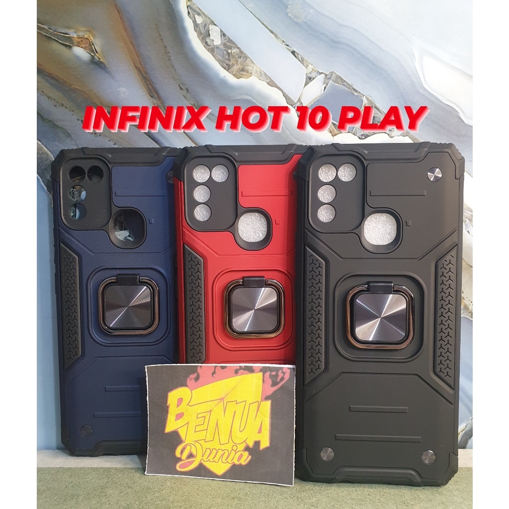 CASE INFINIX HOT 10 PLAY - CASE SPIGEN THUNDER PLUS RING STAND INFINIX HOT 10 PLAY - BD