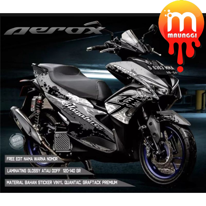 Sticker motor aerox 155 Striping aerox full body Decal aerox 155 full body motif hayabusa Stiker aer