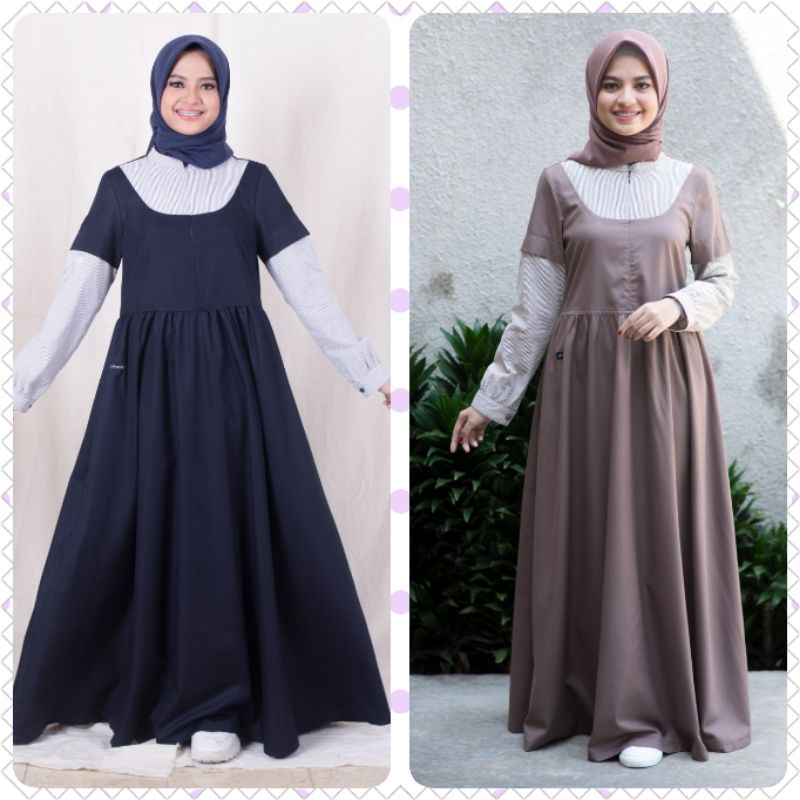 GAMIS UPMORE SYIFA NAVY SYIFA BROWN