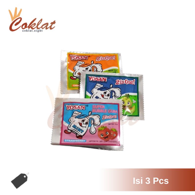 

Permen Karet Yosan Tipis / Super bubble gum / 2in1 permen karet anak 90an / yosan jadul