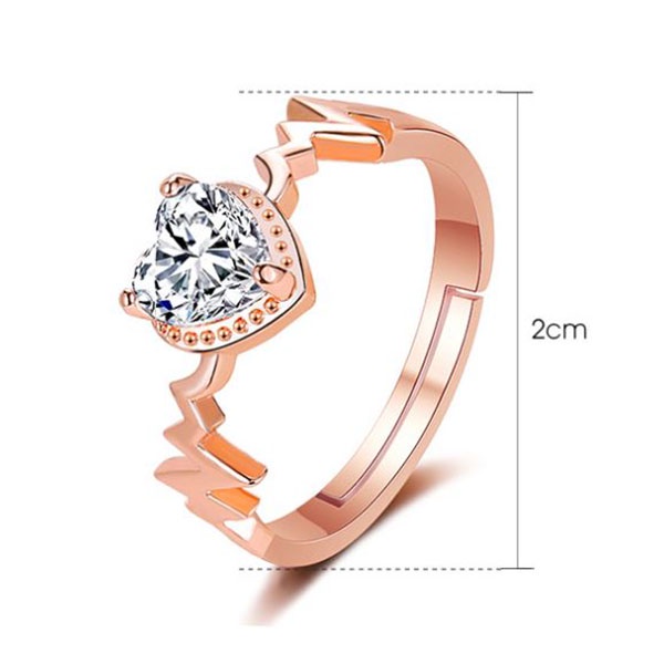 cincin hati zircon cardiogram love ring jci083(3E3)