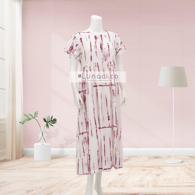 Lunaci Red Ripple Hana Dress
