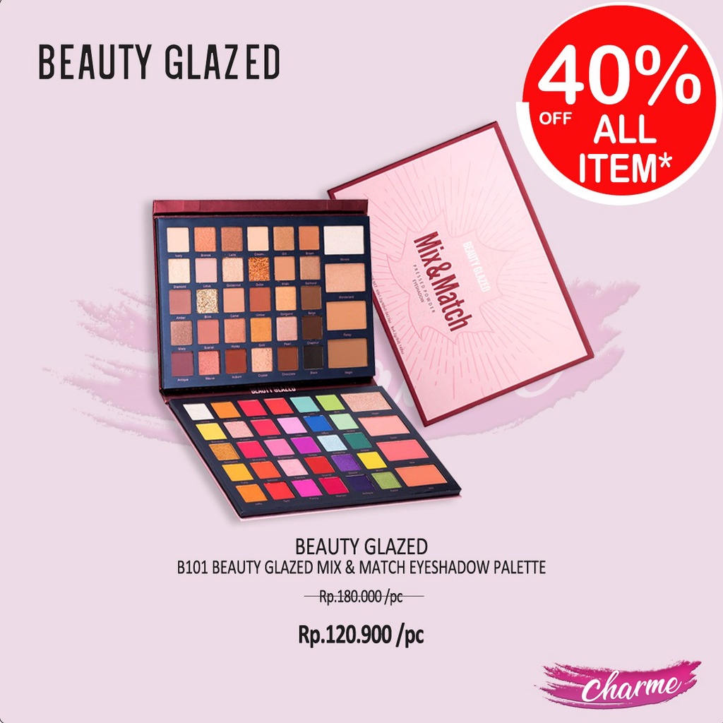 (READY &amp; ORI) Beauty Glazed Eyeshadow Mix And Match 68 Color Contour Blush Palette Matte Glitter