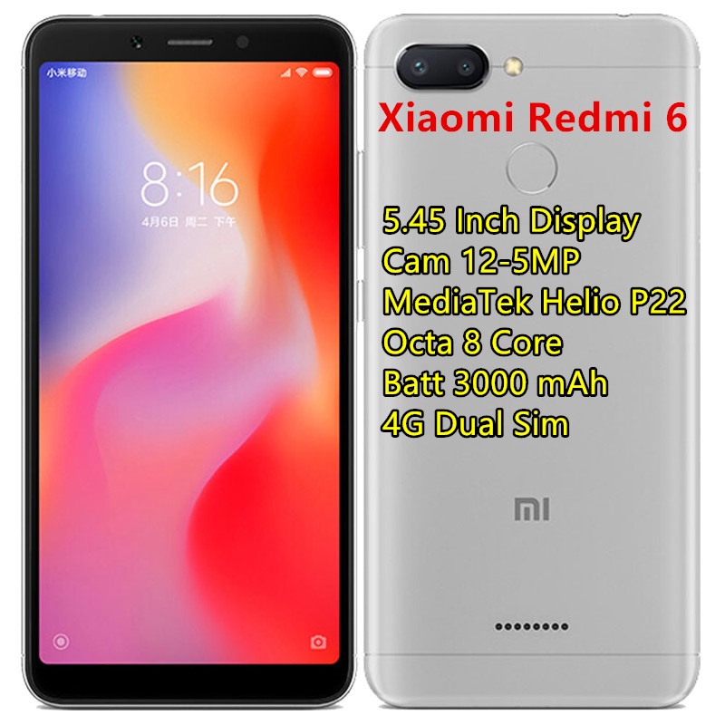 HP Xiaomi Redmi 6A HP Xiaomi Redmi 6 (3GB+32GB/4GB+64GB) Android HP murah redmi 6a hp redmi 6 Mediatek Helio P22 octa-core/A22 Quad Core processor Mobile Phone 5.45 inch full screen 4G 3000mAh Smartphone Hp Xiaomi Redmi Murah-Redmi 6 Gray
