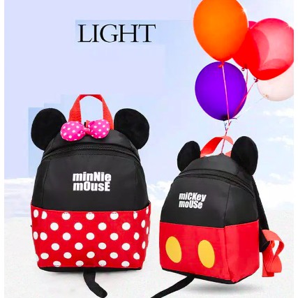 Tas ransel minnie mouse mickey mouse anak tali pengaman harness import