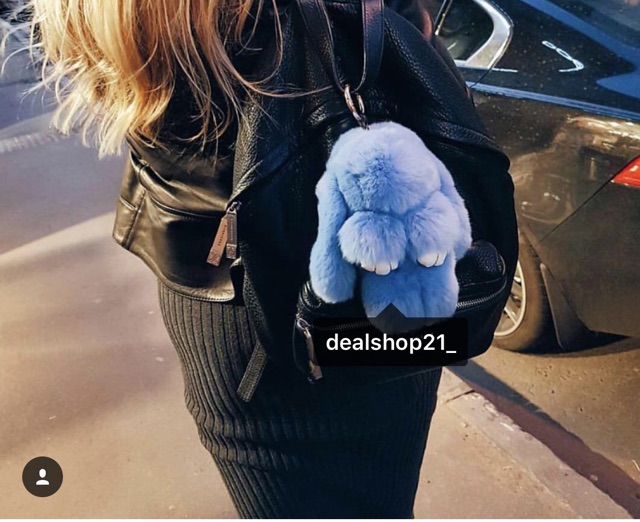 Gantung tas model kelinci, Rabbit fox fur, size besar ( 18-20 cm )